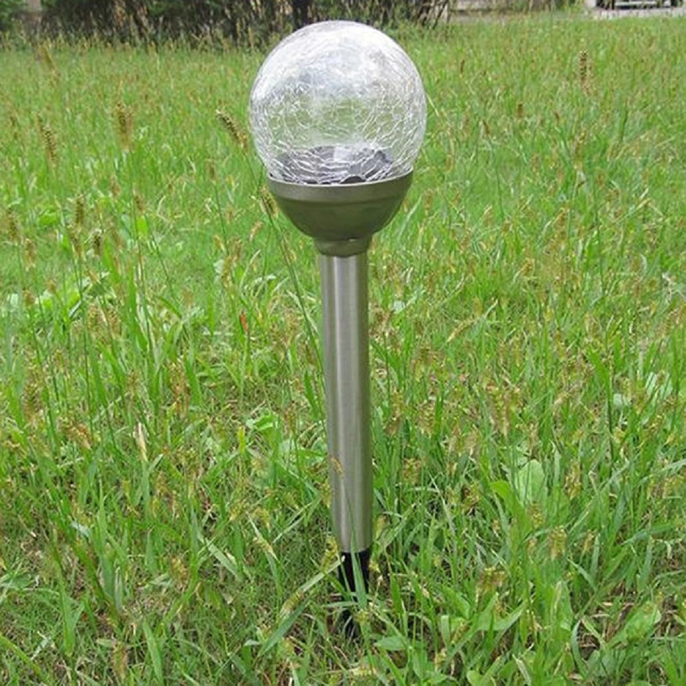 Outdoor Cracked Glass Ball LED Color Changing Landscape Solar Street Lights Wyz18068