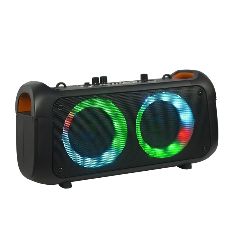 4 Inch Hot Selling Double Trolley Portable Bluetooth Speakers Outdoor Party Speaker with LED Light