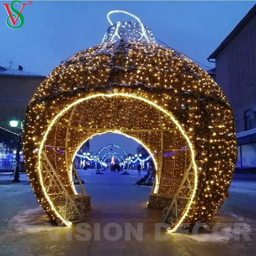 Christmas Motif 3D Giant Ball LED Decoration Light for Outdoor