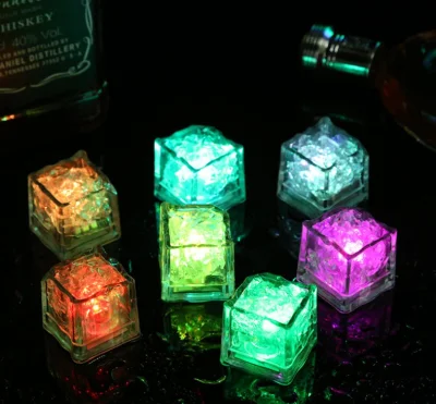 플래시 아이스 큐브가 포함된 방수 LED 바, 빛나는 형광 블록